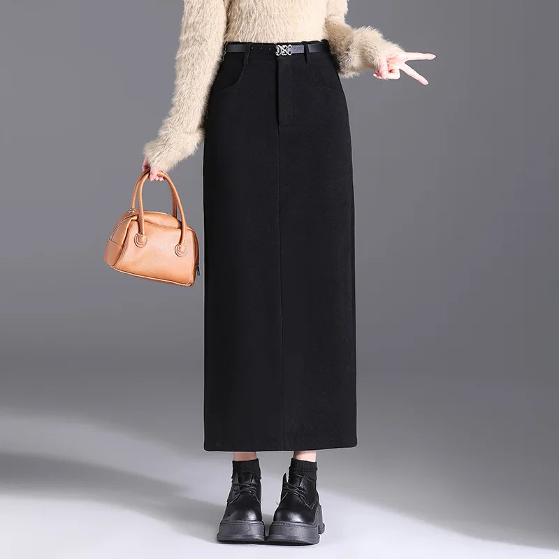 Леопардовая юбка-карандаш женская осенне-зимняя элегантная шикарная облегающая