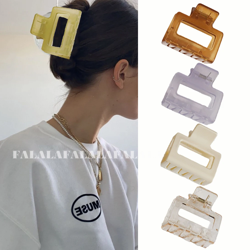 

Women Fashion Square Hair Claws Elegant Acrylic Hairpins Small Size Barrette Crab Hair Clips Headwear For Girls Hair Accessories