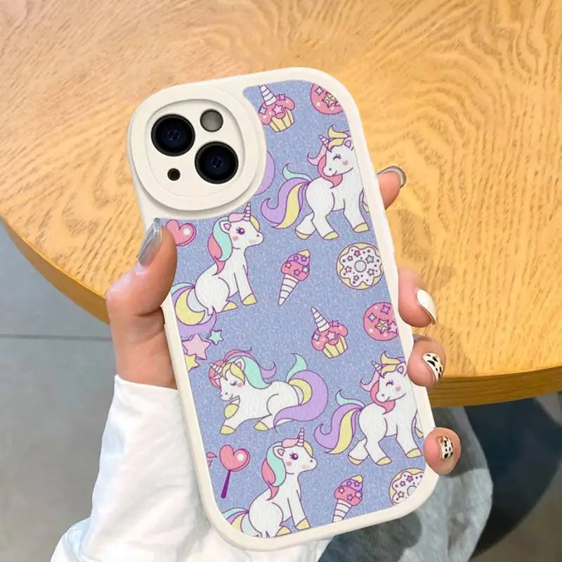 Unicorn cartoon Phone Case Hard Leather For iPhone 14 13 12 Mini 11 14 Pro Max Xs X Xr 7 8 Plus