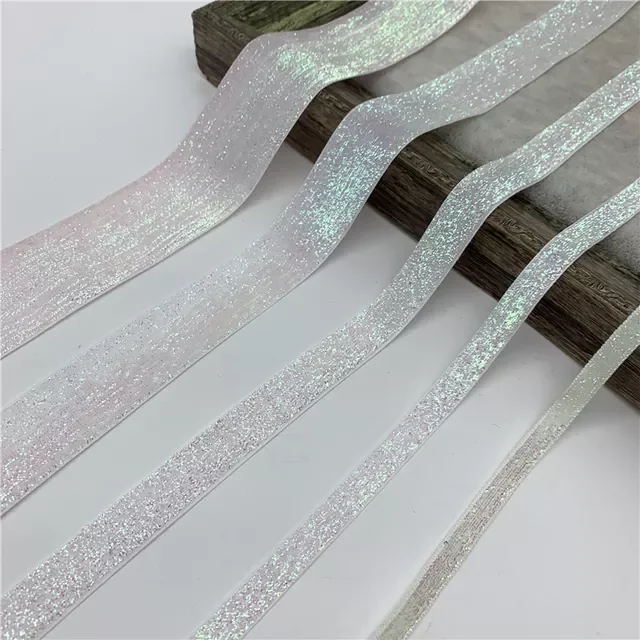 

6MM-38MM White Glitter Velvet Ribbon For Handmade Gift Bouquet Wrapping Supplies Home Party Decorations Christmas Ribbon