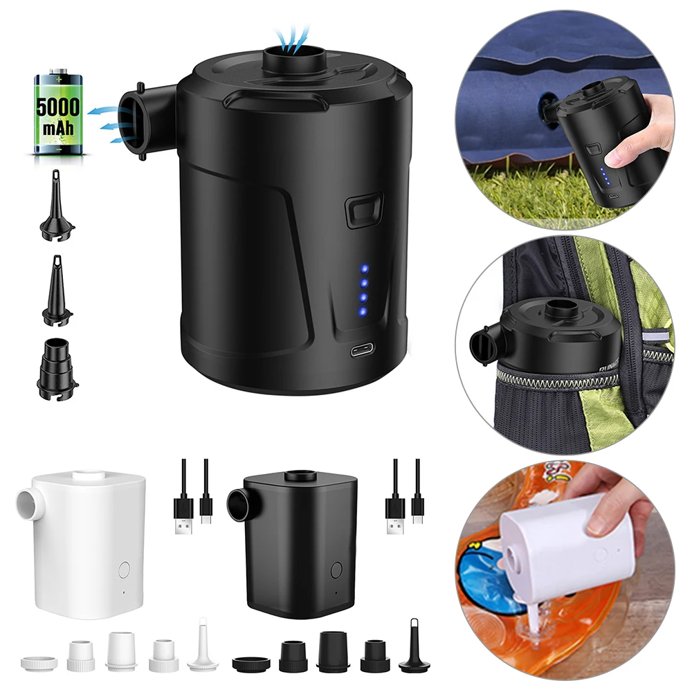 

Outdoor Mini Air Pump For Mattress Mat Camping Portable Electric Inflator USB Charging Pillow Swimming Ring Inflatable Boat