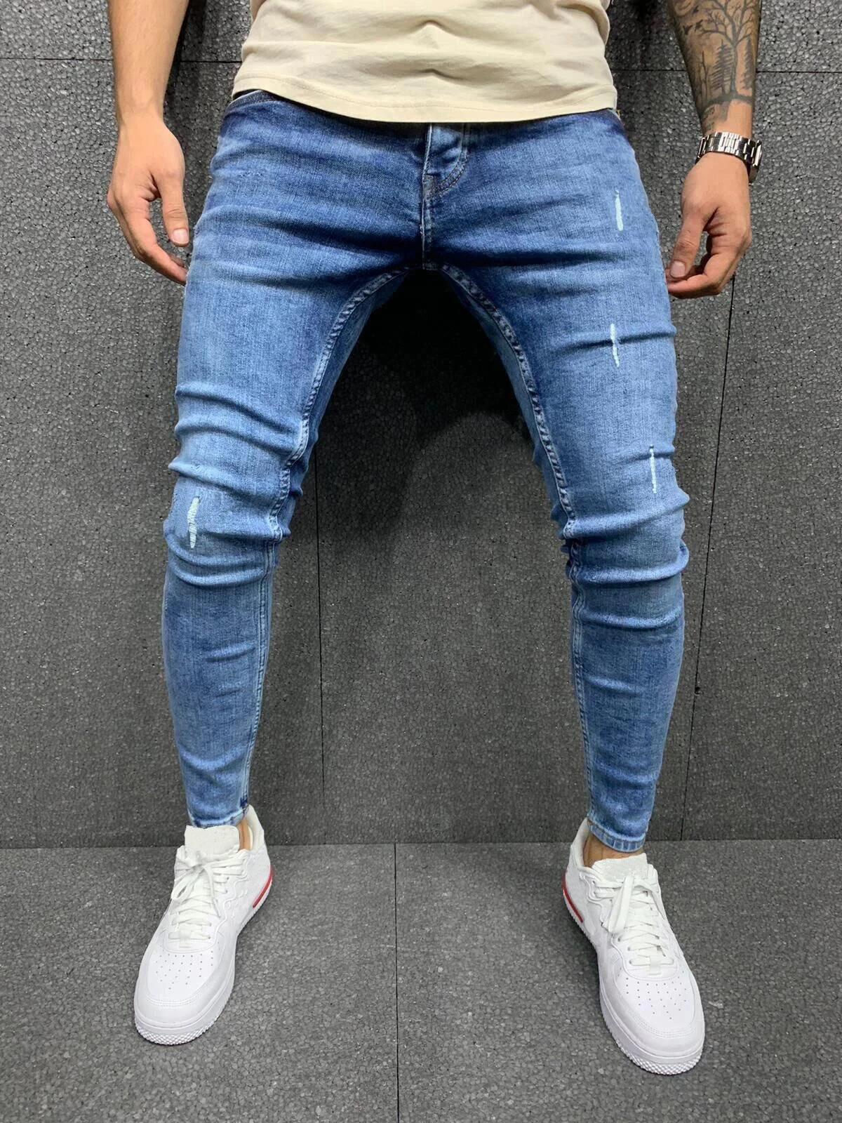 2022 Hot Sale Men Jeans Fashion Casual Slim Fit Trousers Male Vintage Wash Plus Size Pencil Pants Denim Jogger Jeans for Men
