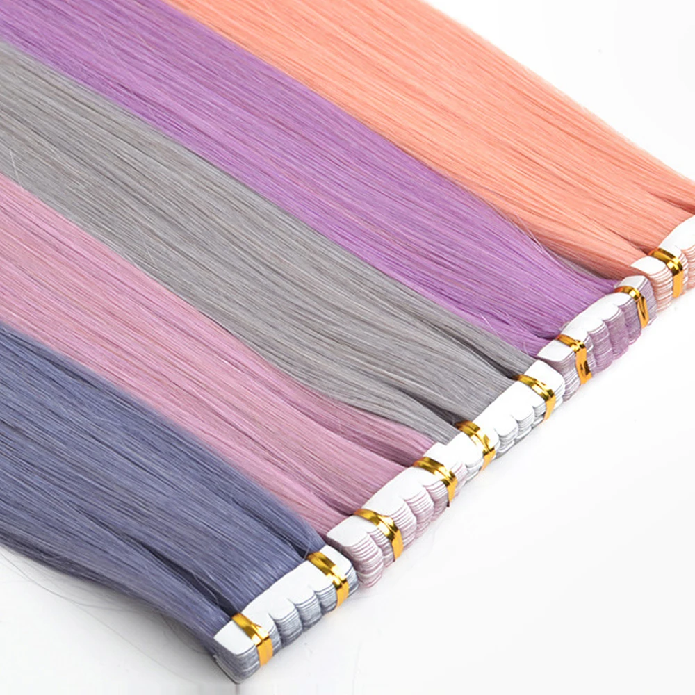 Лента для наращивания волос невидимая клейкая синтетическая цветная лента 10