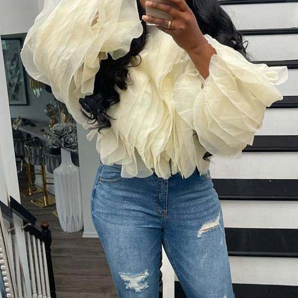 Модная африканская Блузка с оборками простая рубашка для женщин весна-лето 2022