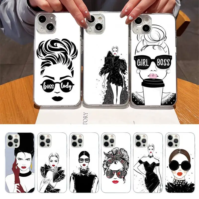 

Lady Boss Phone Case For Iphone 7 8 Plus X Xr Xs 11 12 13 Se2020 Mini Mobile Iphones 14 Pro Max Case