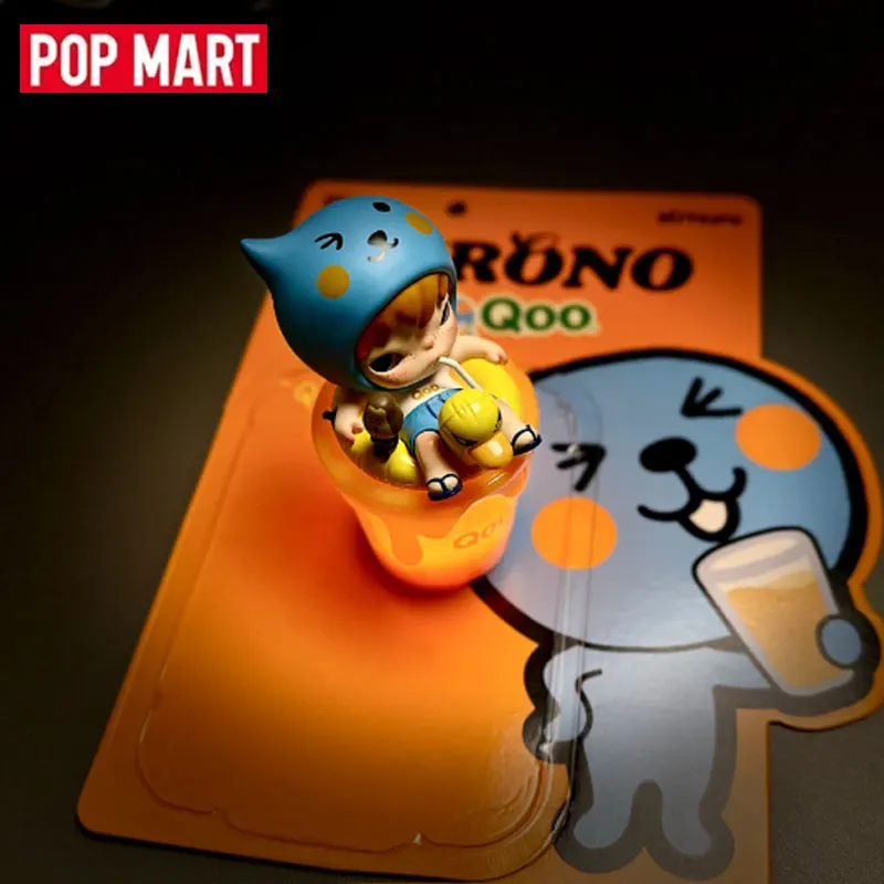 Фото POPMART Hirono X Qoo: Серия «Румянец после напитка» — Модные коллекционные игрушки-сюрпризы, загадочные коробки, милые фигурки, подарок-сюрприз №1