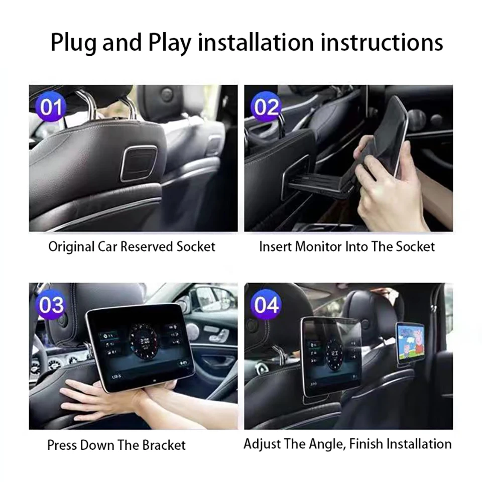 Фото Дисплей монитора подголовника IPS Android Сенсорный экран Plug and Play для Mercedes Benz Автомобильный плеер на заднее сиденье Видео FM BT AirPlay HDMI №5