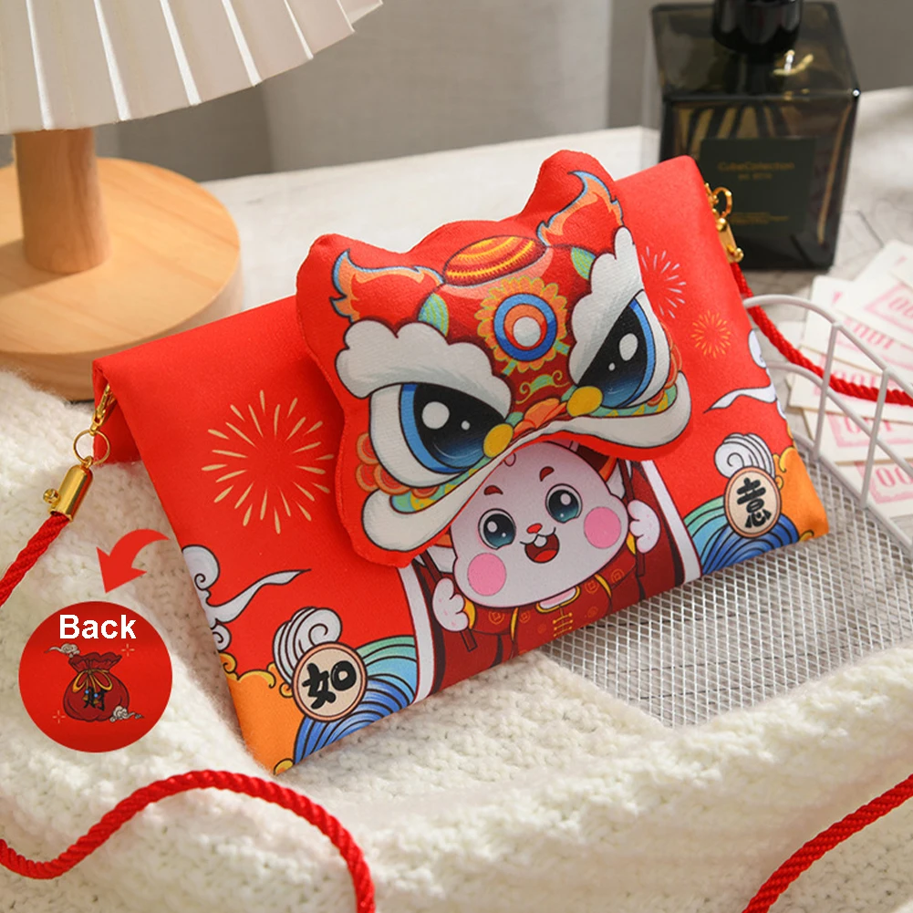 

Kawaii Rabbit 2023 Chinese New Year Decorations Purse Bunny Coin Purse Chinese Red Envelope Red Pocket Hongbao Kids Gift Bags