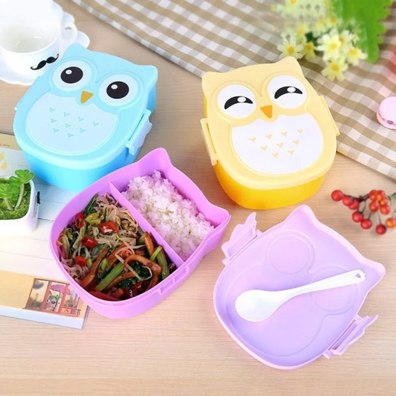 

Owl Shaped Lunch Box With Compartments Lunch Food Container With Lids Almacenamiento Cocina Portable Bento Box For Kids School