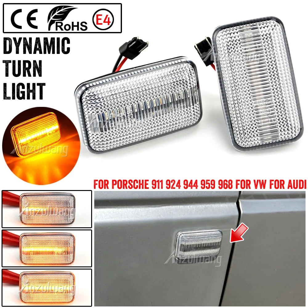 

Turn Signal Lamp For Porsche 911 Carrera 930 964 924/924S 993 944 959 968 Amber Dynamic LED Side Marker Light Arrow Repeater