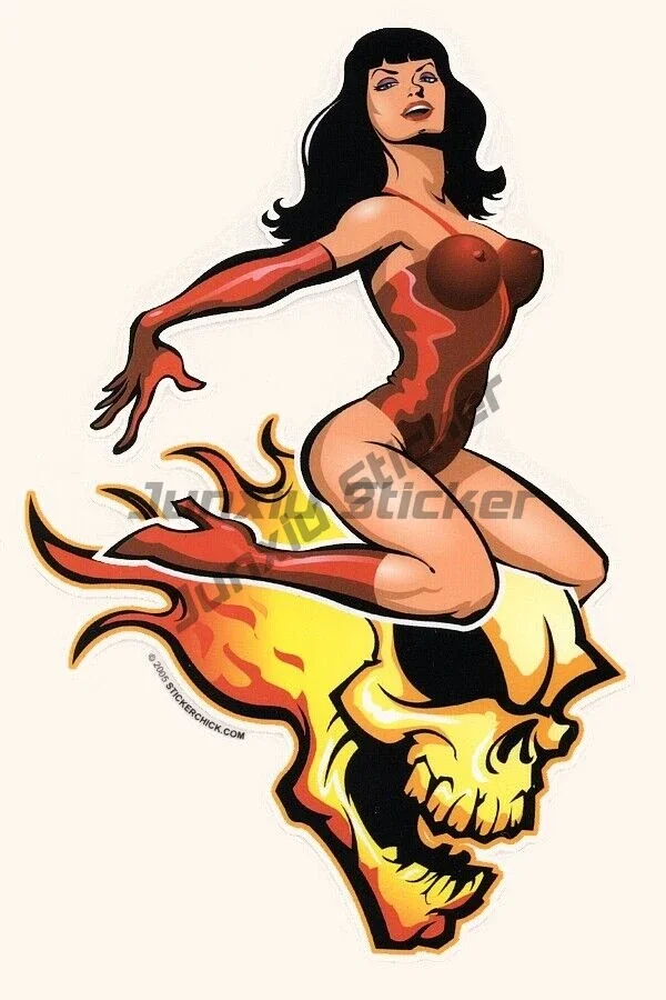 Фото Pin Up Girl Ракета Плакат Девушка Ретро Hot Rod Автомобильная наклейка Бомба Блокнот Автомобиль DIY Украшение Наклейка №5