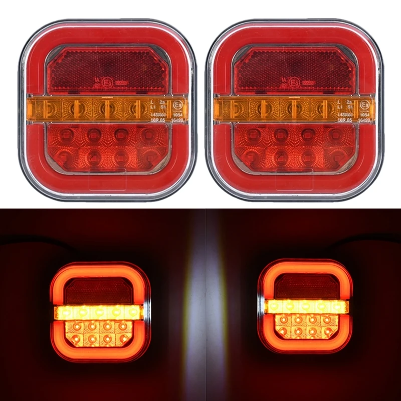 

2x Emark 4''12V 24V Светодиодный задний фонарь номерного знака, плавный указатель поворота, мигалка, стоп-сигнал, фонарь заднего хода, грузовик, прицеп, фургон