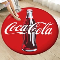 classic red cola picture for kids room rugs floor round soft anti slip carpet chair area children pet mat alfombra infantil