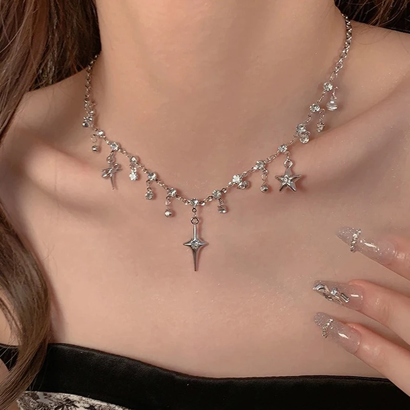 Женское Блестящее Ожерелье С Подвеской CZ В Корейском Стиле Ювелирные Изделия Из