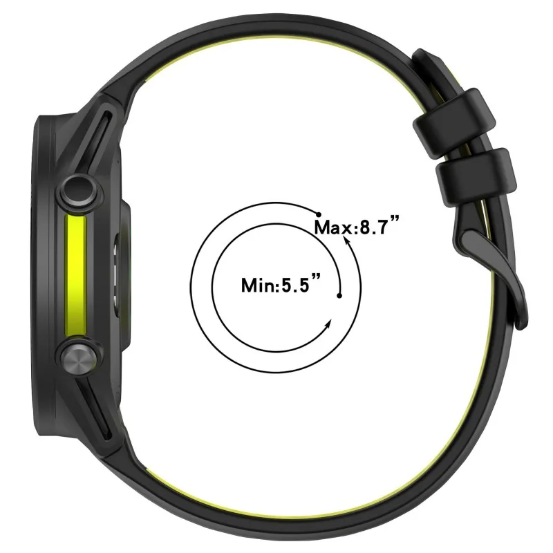 Двухцветный спортивный ремешок для Garmin Forerunner 970 570 47 мм 265 255 Music 965 955 Venu 3 2 Original Run Силиконовый ремешок 22 мм Ремешок для часов (art.: 3920d008a89c6) - 3920d008a89c6