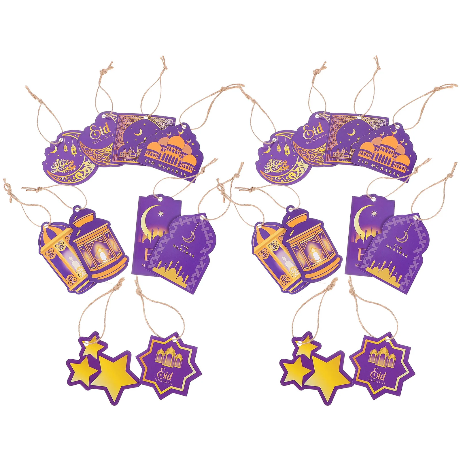 

20 Pcs Aestethic Room Decoration Eid Mubarak Ornaments Hanging Pendant Paper Supplies Interior