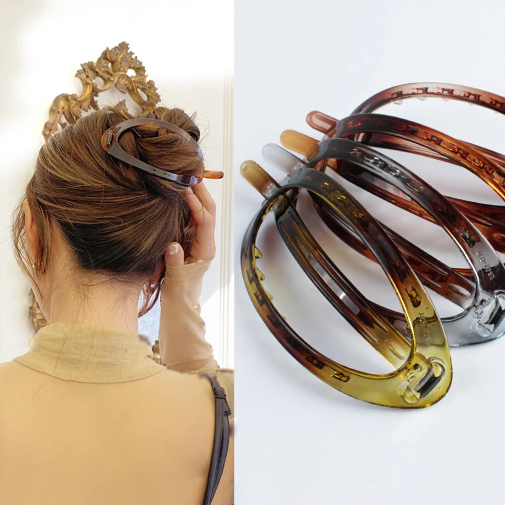 

French Vintage Resin Hollow Oval Hair Clip Ladies Geometric Headwear Fashion Bangs Clip Card Issuance Hair Accessories