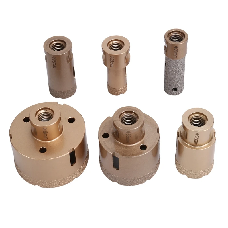 

7Pcs M14 20/28/35/55/68Mm Diamond Drill Bits Marble Ceramic Hole Saw With 20Mm Finger Bits And M14 Adapter Drill