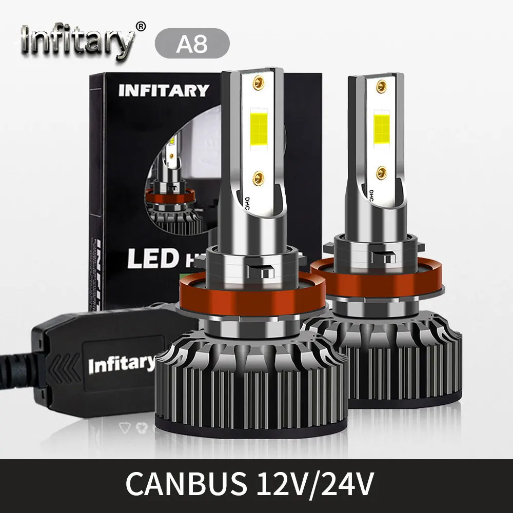 Infitary Canbus Автомобильные Лампы Для Фар H4 H7 100 Вт 3570 Лм Универсальные Подходят 12 В 24