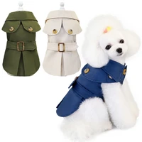 winter warm dog thicken jacket coat for small dogs yorkie belt decor puppy cat costume chihuahua poodle cothing pet outfits