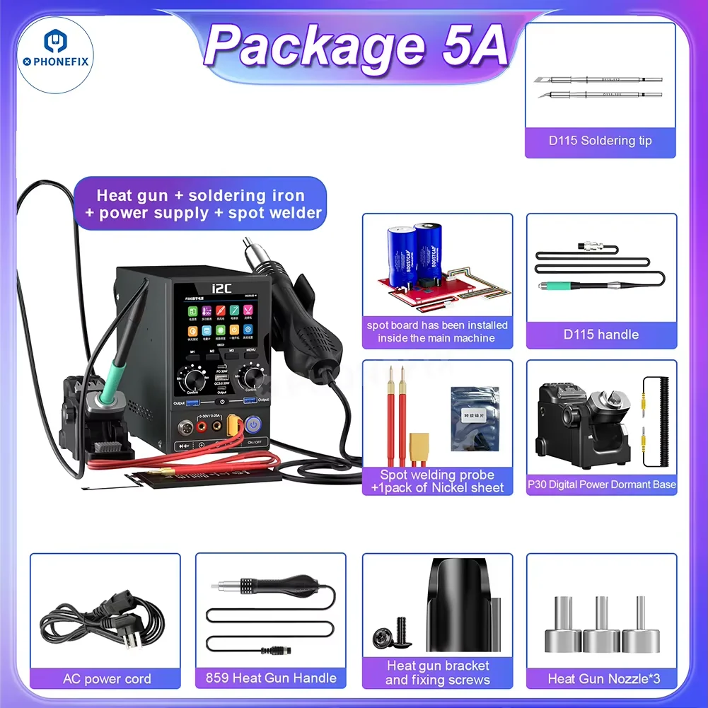 I2C P30S Модернизированный цифровой источник питания P30 с модулем распайки горячим воздухом, модулем пайки для ремонта мобильных телефонов