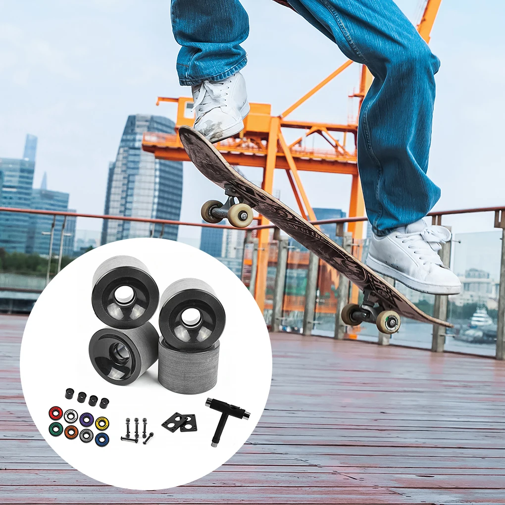 

51mm Skateboard Wheels Bearings Washers Street Park Skating Bushings Kit Outdoor Sports Repairing Maintenance Gifts