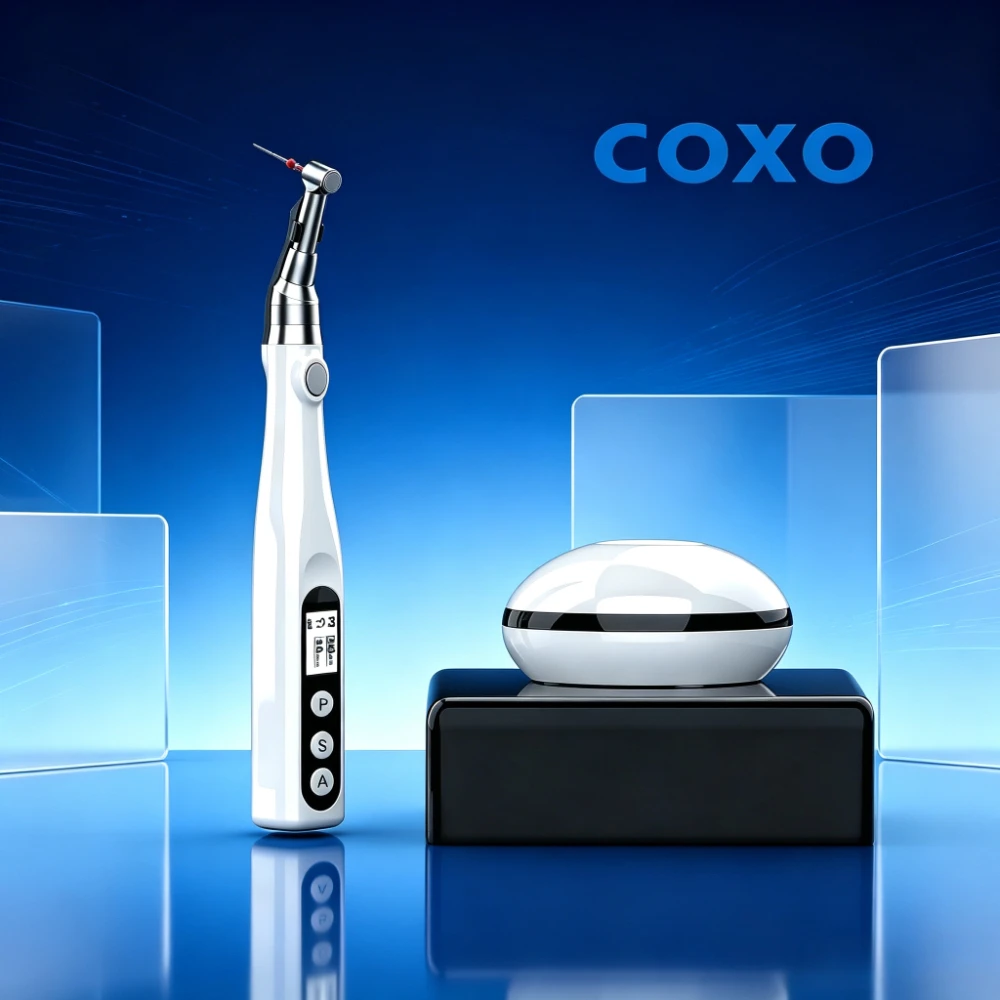 Фото Эндодонтический мотор COXO C‑Smart‑Mini LED, угловой наконечник с передаточным числом 16:1, профессиональное оборудование для лечения корневых каналов. №1
