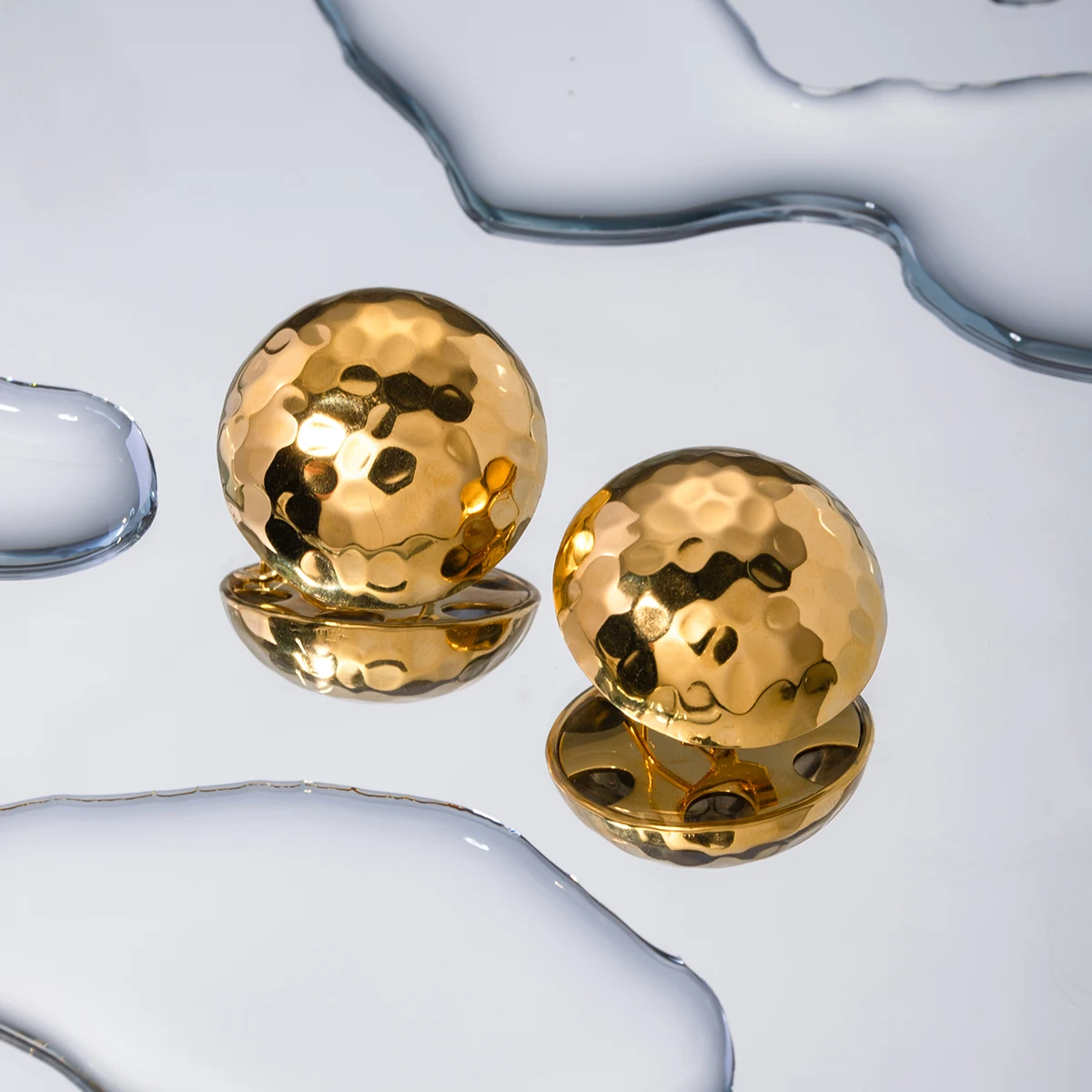 Uworld 18K позолоченные женские полусферические серьги и клипсы модные классические