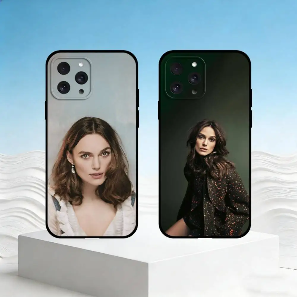 Фото Чехол для телефона K-Keira Knightley для iPhone 17, 16, 15, 14, 13, 12, 11 Plus, Pro Max, SE4, мягкий силиконовый черный чехол №1
