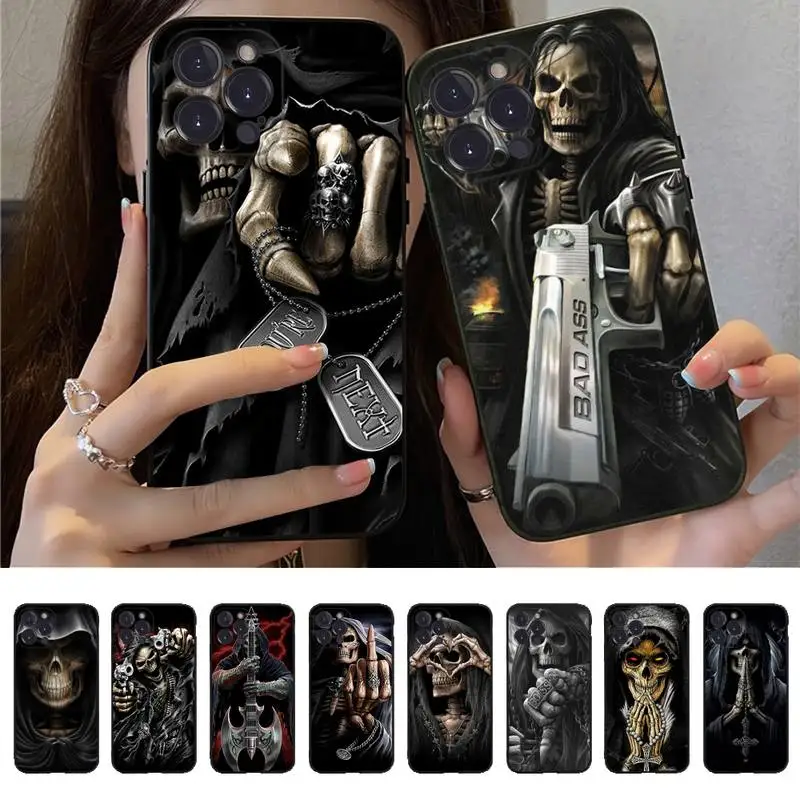 

Grim Reaper Skull Skeleton Phone Case for iPhone 11 12 13 mini pro XS MAX 8 7 6 6S Plus X 5S SE 2020 XR case