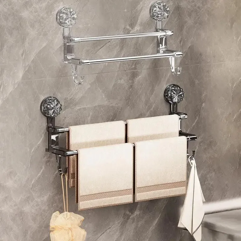 Двухслойная всасывающая стойка для ванной комнаты держатель полотенец из