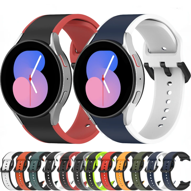 

20mm No Gap Silicone Strap For Samsung Galaxy Watch 5/4 40mm 44mm 5 Pro 45mm Sports Bracelet band Watch 4 Classic 46mm 42mm Belt