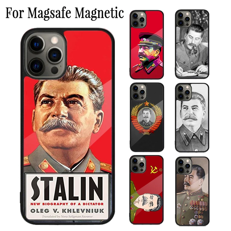 Сталин Советский Союз Магнитный чехол для телефона iPhone 16 15 14 Plus 13 12 Mini 11 Pro Max Magsafe