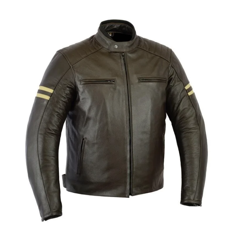 Enlarge Leather Jacket Men's Vintage Leather Motorcycle Jacket European and American Fashion Trend
