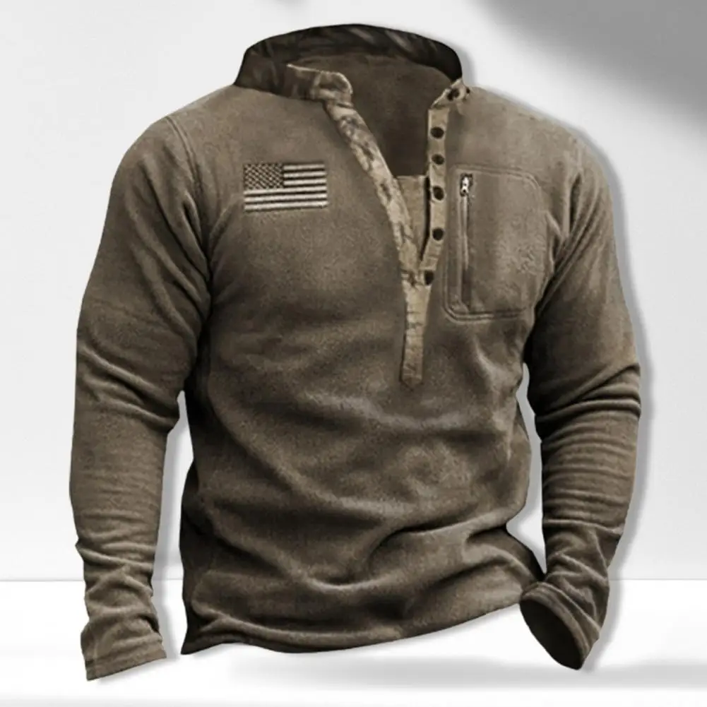 

Stylish Sweatshirt Fleece Warm Soft American National Flag Spring Sweatshirt