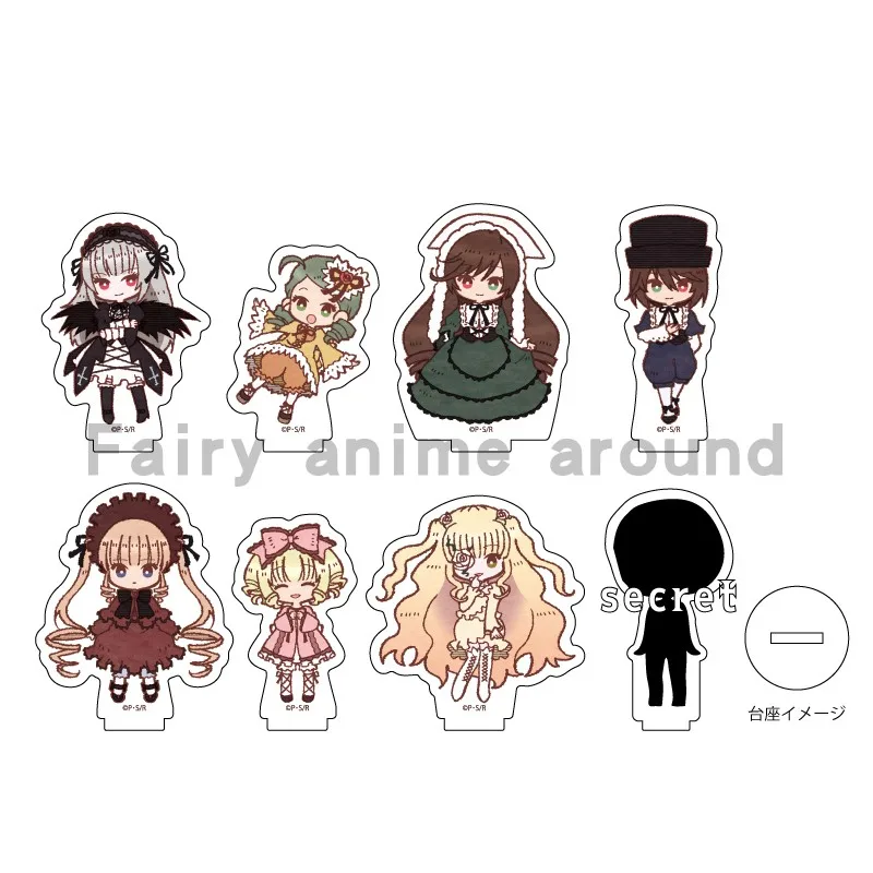 Мини Экшн-фигурка из аниме «розовая девушка», кукла Shinku Hinaichigo Suigintou Suiseiseki акриловая модель на подставке Plate, игрушка для косплея, подарок Мини Экшн-фигурка из аниме «розовая девушка», кукла Shinku Hinaichigo Suigintou Suiseiseki акриловая модель на подставке Plate, игрушка для косплея, подарок