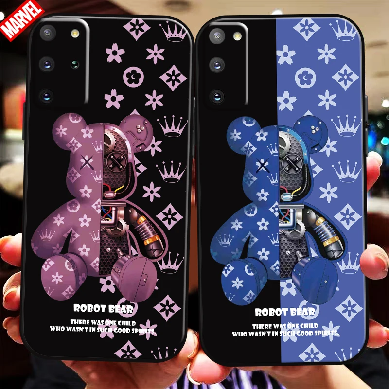 

Luxury Fashion Bear For Samsung Galaxy S21 S20 Ultra FE 5G S21 S20 S10 10E S9 S8 Plus Phone Case Silicone Cover Liquid Silicon