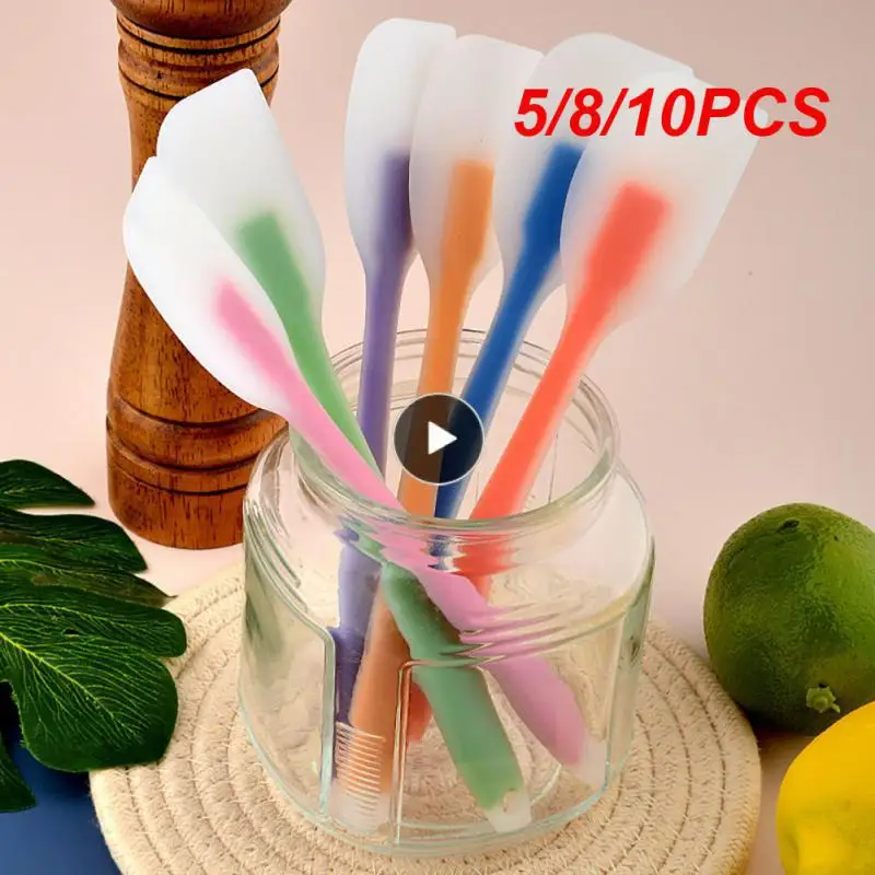 

5/8/10PCS Cake Scraper Blenders Salad Cake Non-stick Cream Baking Spatula Silicone Mini Spatula Cooking Tools Translucent