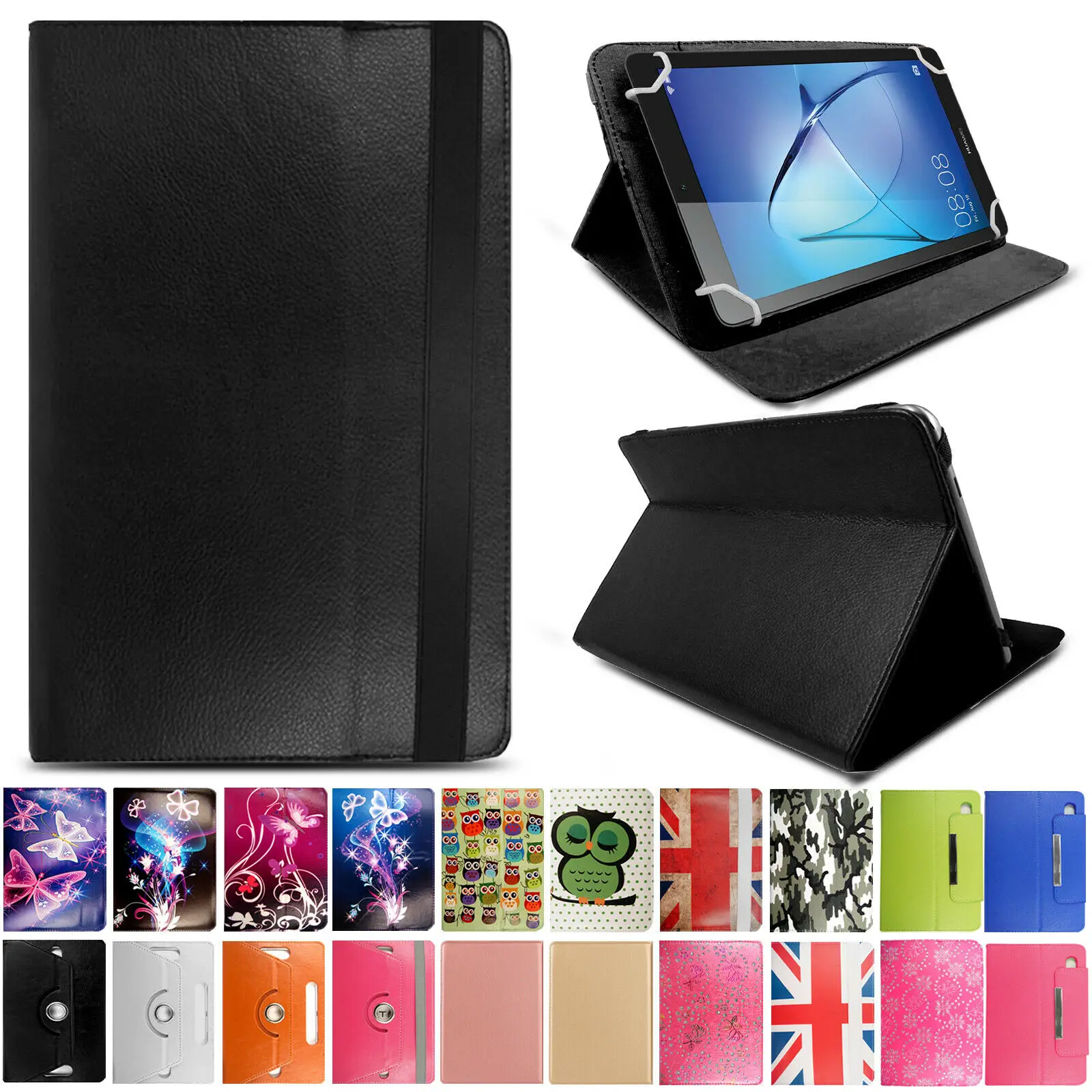 

Case For All 7" 8" 9" 10.1" inch Tab/Tablets Leather Flip Smart Stand Cover