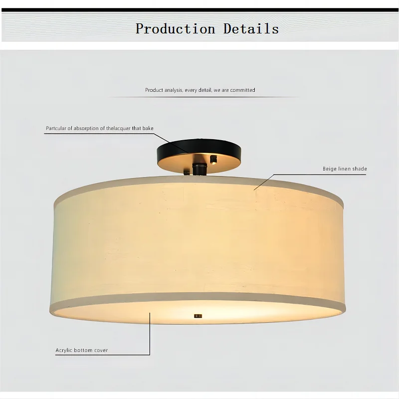 Тканевый потолочный светильник