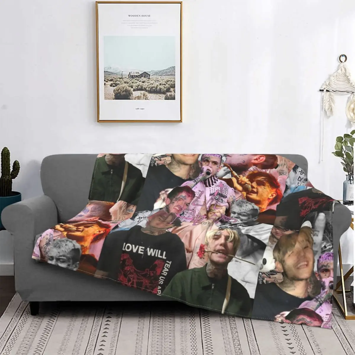 

Funda de teléfono Lil Peep Collage, manta, colcha a cuadros para cama, sofá, mantas a cuadros