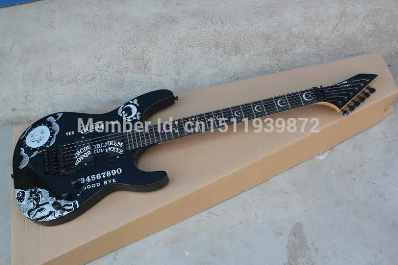 

High quality Custom Shop .. Ebony KH-2 Kirk Hammett Ouija black Opera Guitar Ebony fingerboard Electric Guitar