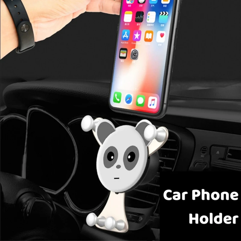 

Автомобильный гравитационный держатель для телефона в виде милой панды, зажим для вентиляционного отверстия, крепление для мобильного телефона,подставка,кронштейн,поддержка GPS для iPhone,Xiaomi,автомобильные аксессуа