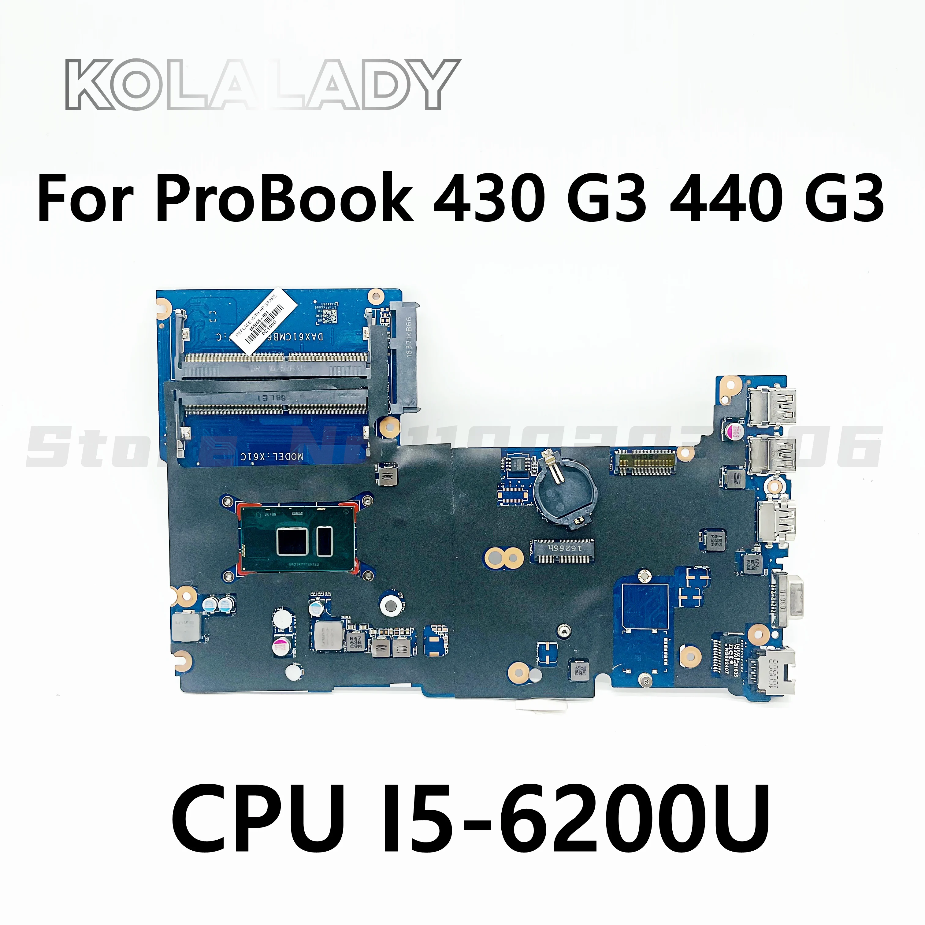 

DAX61CMB6D0 DAX61CMB6C0 For HP ProBook 430 G3 440 G3 Laptop Motherboard With i5-6200U DDR4 855656-001 855656-601 100% Fully Test