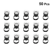 50pcs ring cups pigment plastic disposable clean ink makeup holder for girls