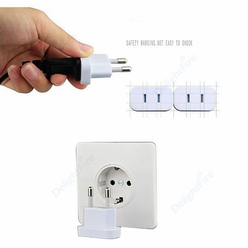 1pcs EU Plug Electrical Socket Power Converter 4.0/4.8mm Travel Charger Sockets Adapter US to Euro AC Electric Charging - купить по
