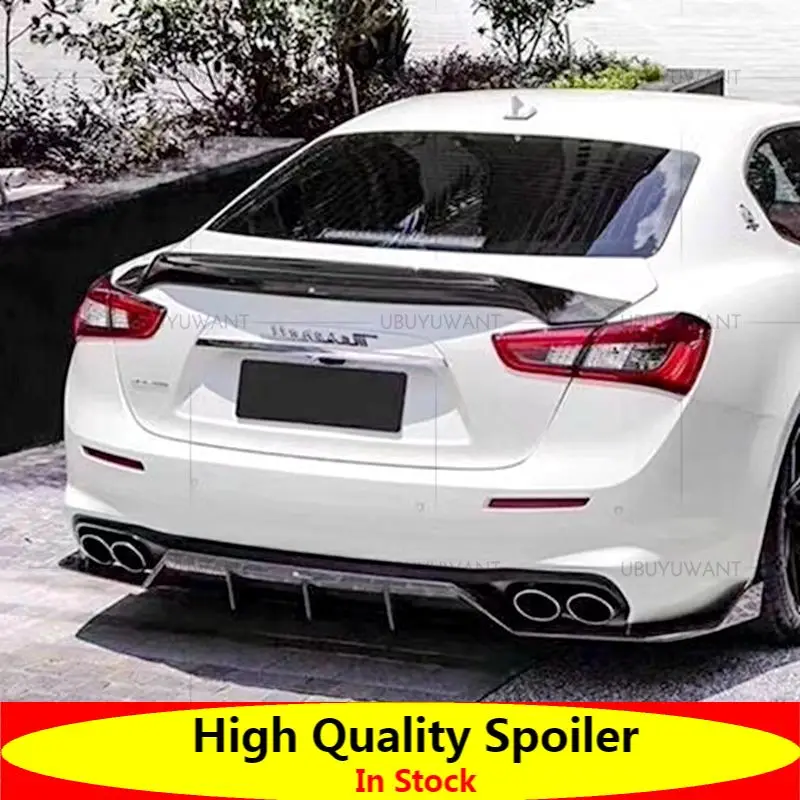 

For Maserati Ghibli Carbon Fiber Spoiler M157 Trunk Lid 4-door Sedan 2014 - 2021 Ghibli M157 Rear Trunk Spoiler Wings