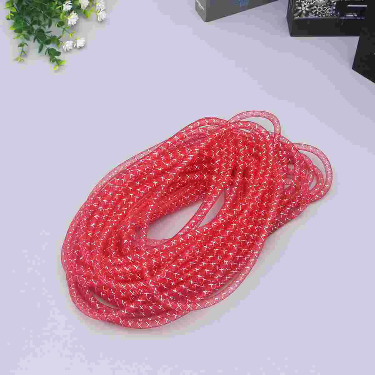 

Mesh Tubing Tube Cord Ribbon Flex Bracelet Rope Craft Elastic Wreaths Necklace String Crafts Yarn Colorful Net Nylon Thread