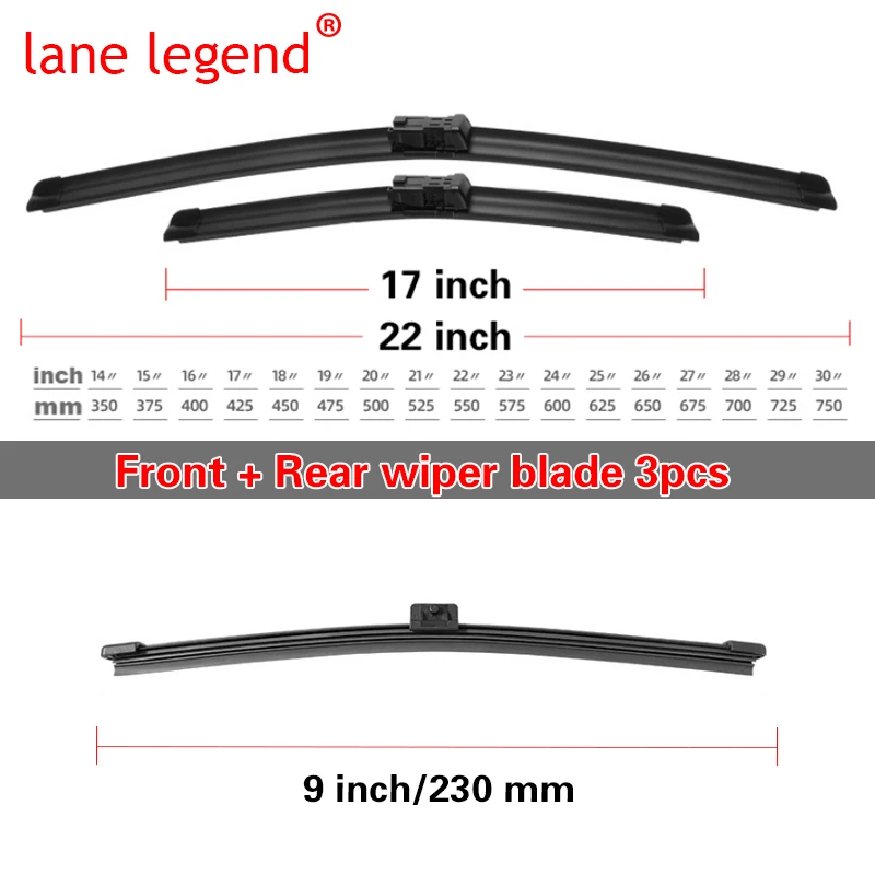 

Для Chery Chirey Tiggo 8 2018-2022 22 "+ 17" + 9 "передние и задние щетки стеклоочистителя, щетки, резак, аксессуары 2019 2020 2021 2022