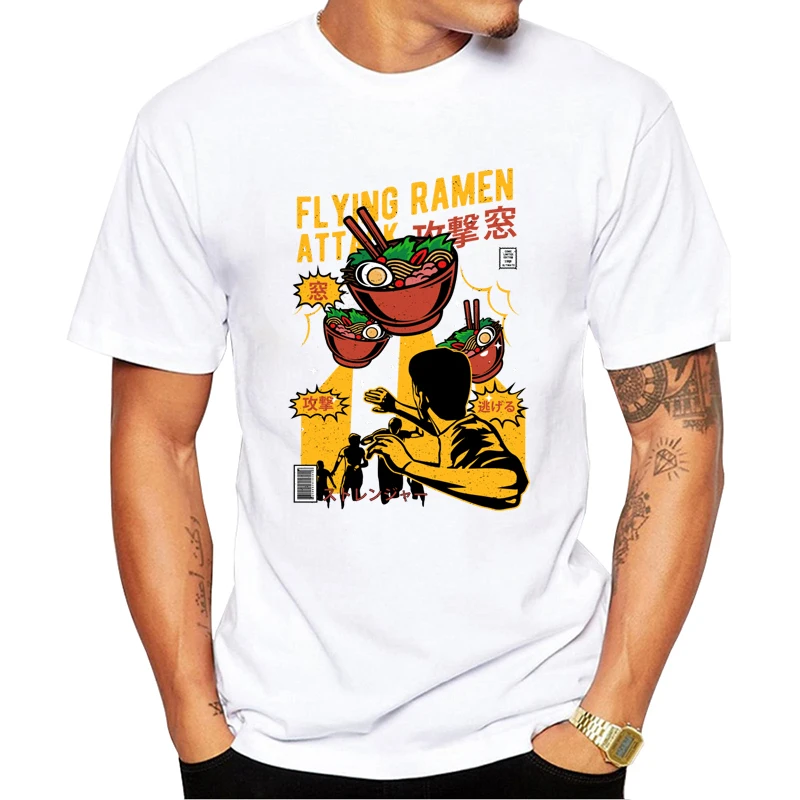 Мужская футболка TEEHUB Ramen Attack Comic Book крутые топы с принтом Flying хипстерские футболки